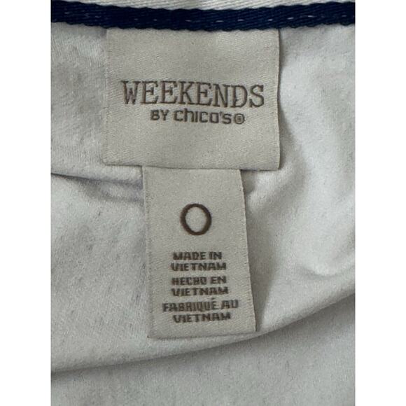 Chicos Weekends Button Up Polo Shirt Women’s Size 0 Alabaster Golf Short Sleeve - Picture 5 of 14